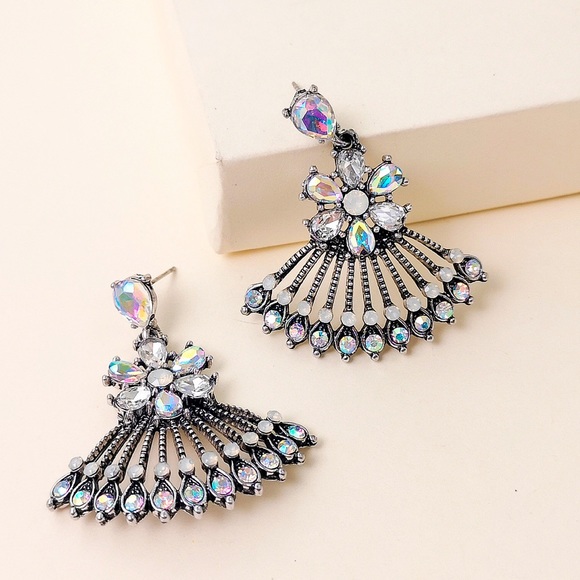 Any 2/$20! Silver Holographic Crystal Earrings - Picture 2 of 8